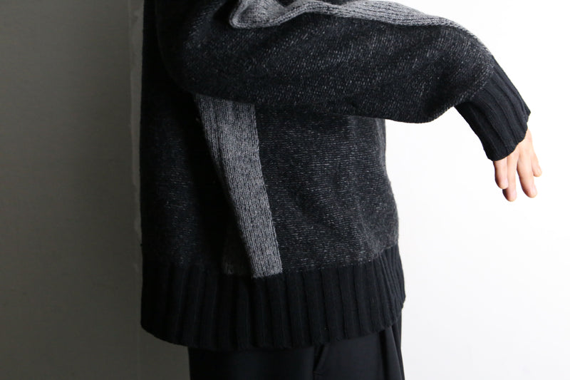 wool knit half zip pullover