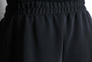 fine gloss black polyester rayon easy pants