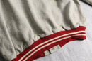 retro contrast stitch varsity jacket