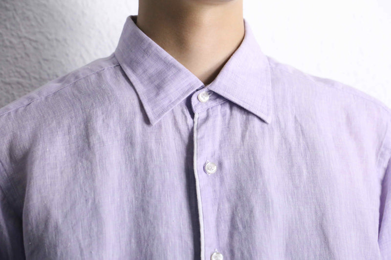 lavender purple color linen dress shirt
