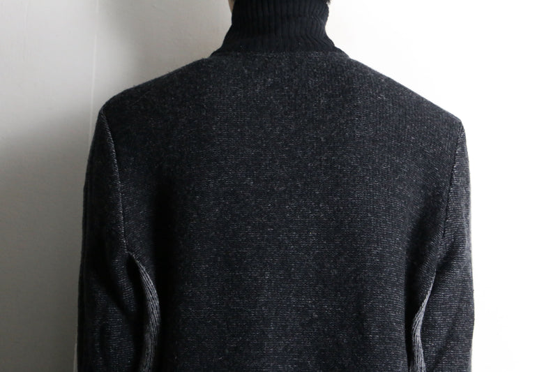 wool knit half zip pullover