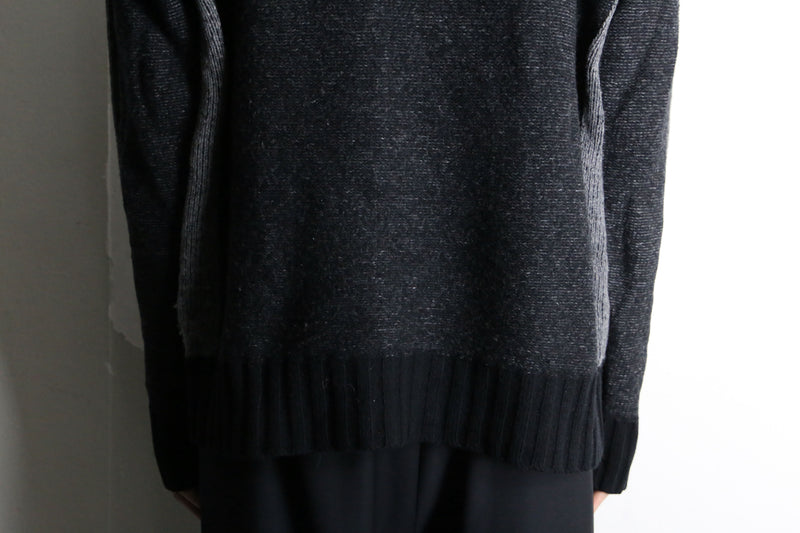 wool knit half zip pullover