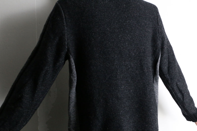 wool knit half zip pullover