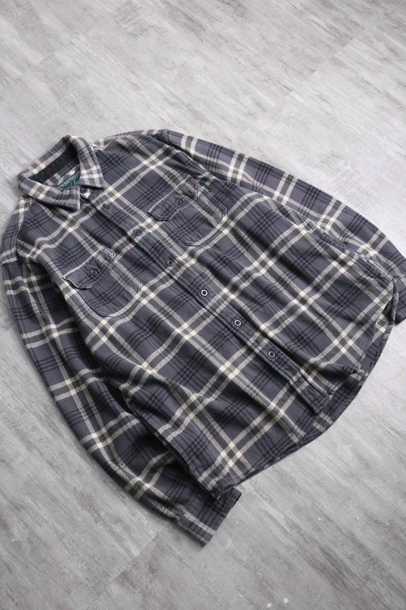 “Wool Rich” over check cotton flannel shirt