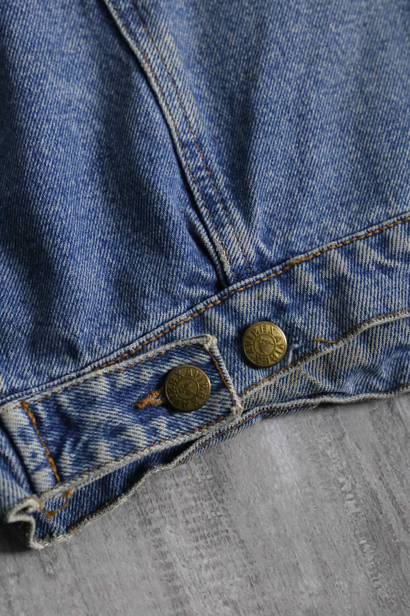 2000s AVIREX leather collar denim jacket made in USA