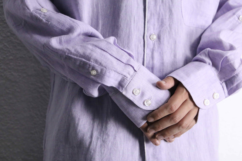 lavender purple color linen dress shirt