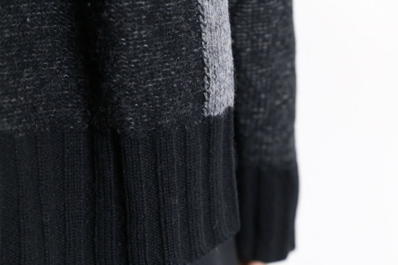 wool knit half zip pullover