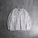 1990s fringe jacquard sheer shirt