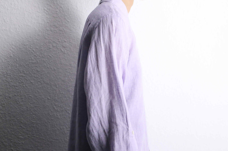 lavender purple color linen dress shirt