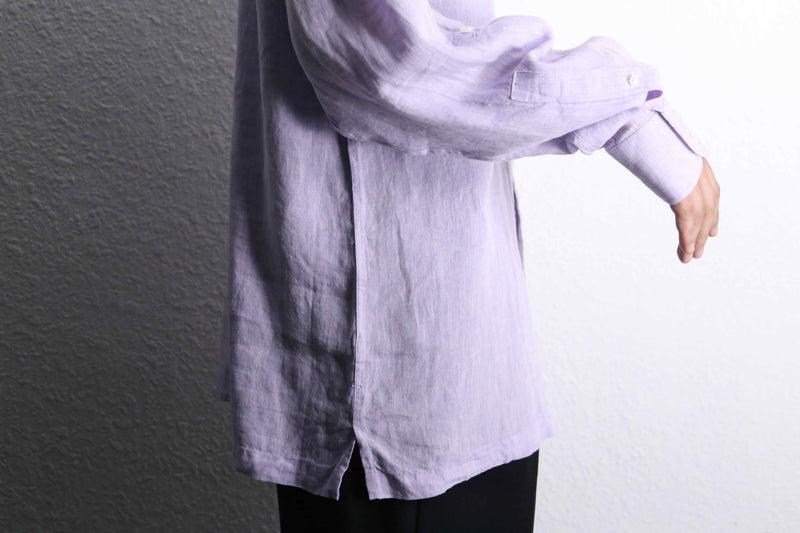lavender purple color linen dress shirt