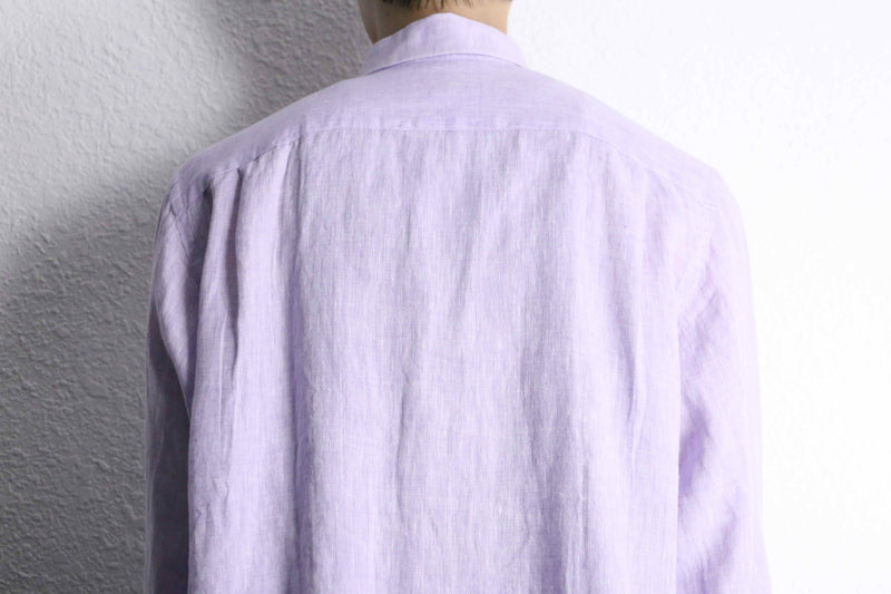 lavender purple color linen dress shirt