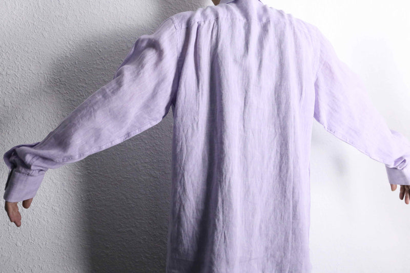 lavender purple color linen dress shirt