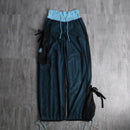 2000s mesh overlay nylon wide pants