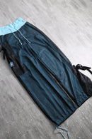 2000s mesh overlay nylon wide pants
