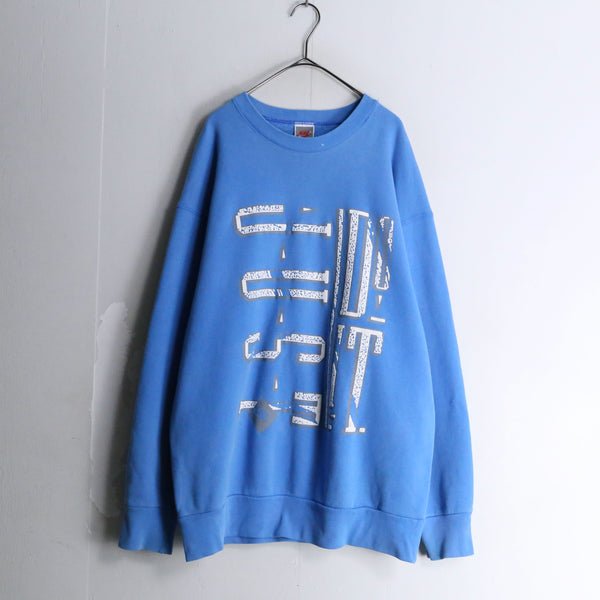 80~90’s "NIKE" blue print design sweat