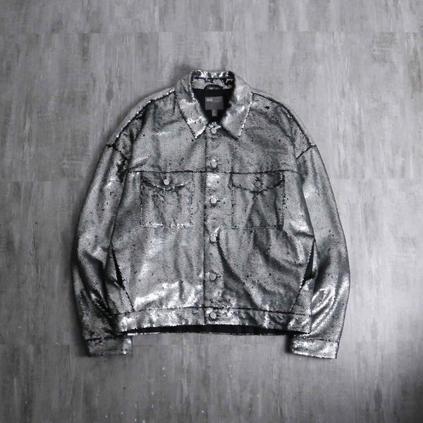 2000s loose sequins tracker jacket