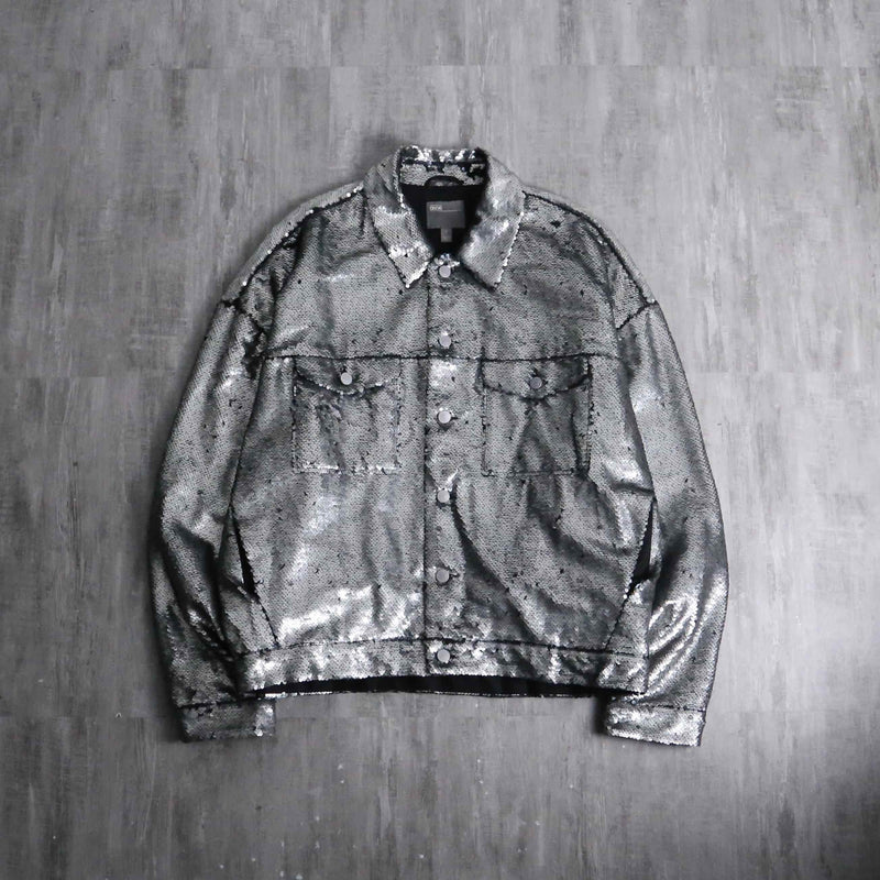 2000s loose sequins tracker jacket