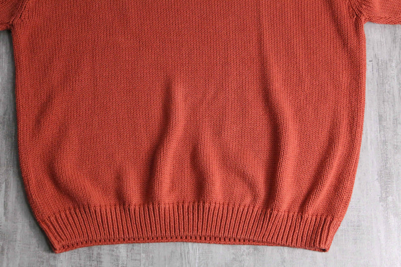 “Eddie Bauer” orange cotton knit
