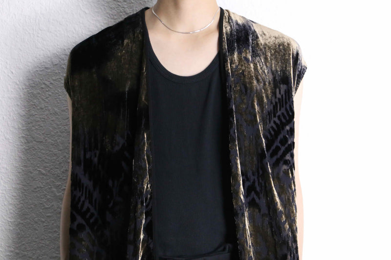 velour sheer long gilet