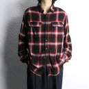 red plaid brushed shirt