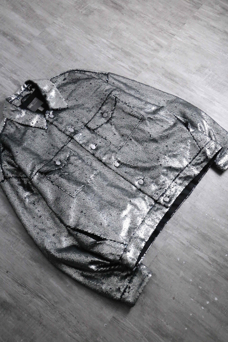 2000s loose sequins tracker jacket
