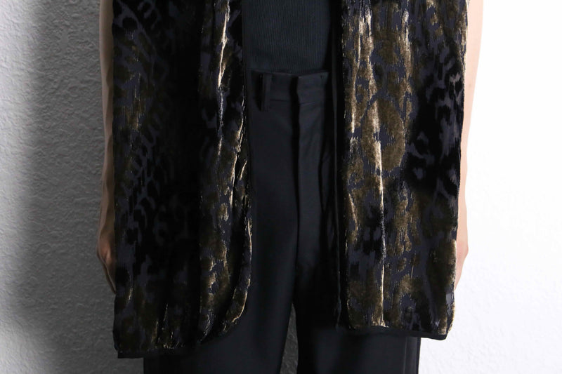 velour sheer long gilet