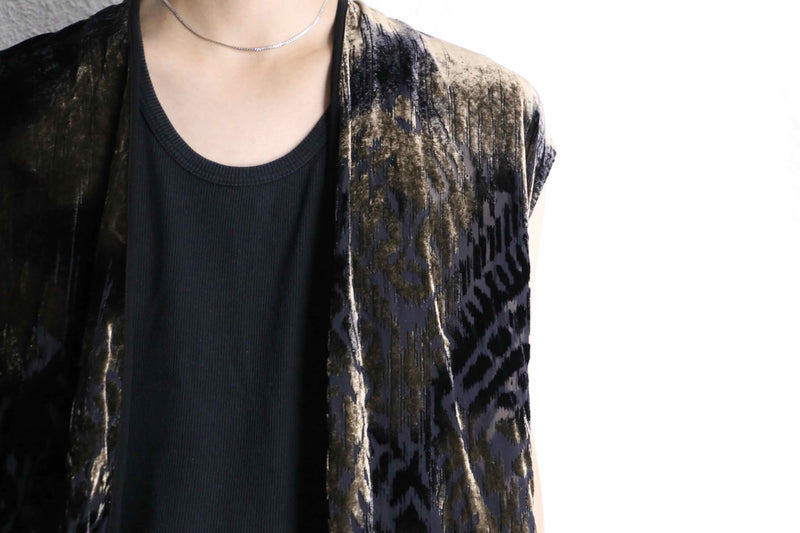 velour sheer long gilet