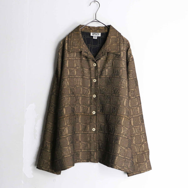 "CHICO'S" brown color overall pattern jacket