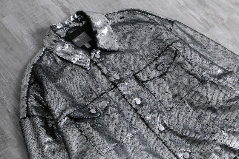 2000s loose sequins tracker jacket