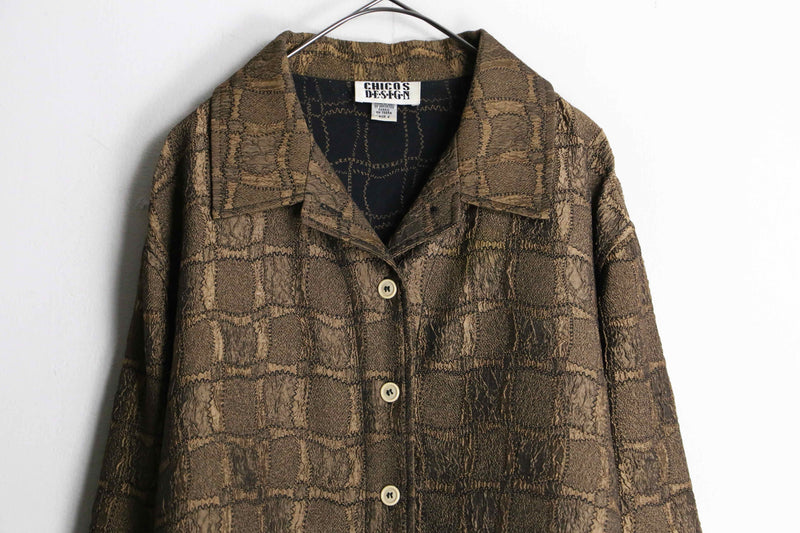 "CHICO'S" brown color overall pattern jacket