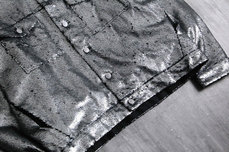 2000s loose sequins tracker jacket