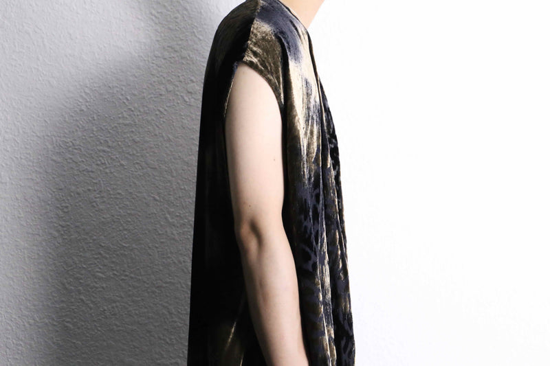 velour sheer long gilet