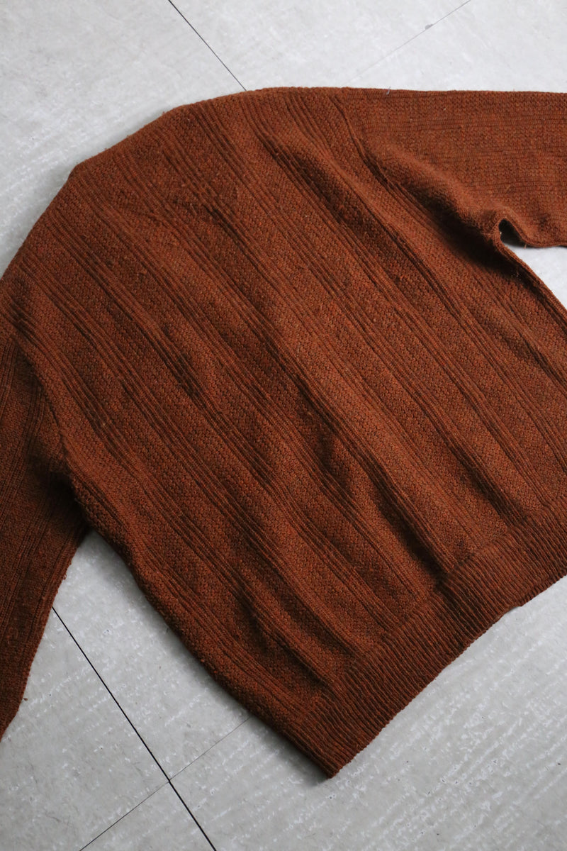 "puritan" orange brown knit cardigan