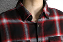 red plaid brushed shirt