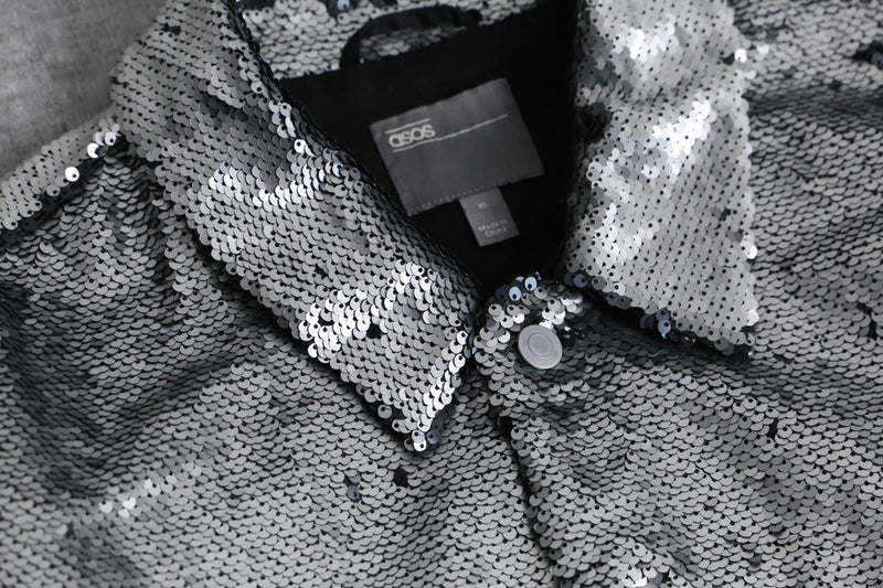 2000s loose sequins tracker jacket