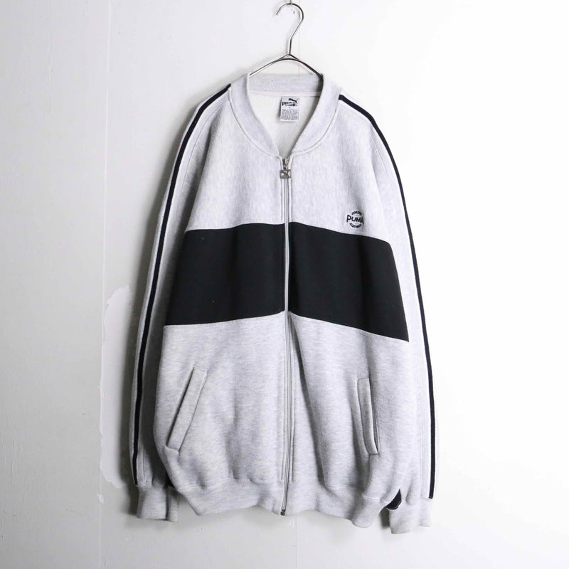80s "PUMA" gray sweat track jacket