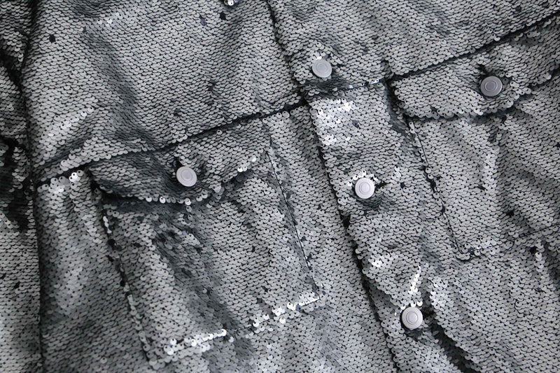 2000s loose sequins tracker jacket