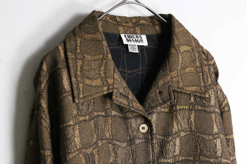 "CHICO'S" brown color overall pattern jacket