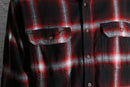 red plaid brushed shirt