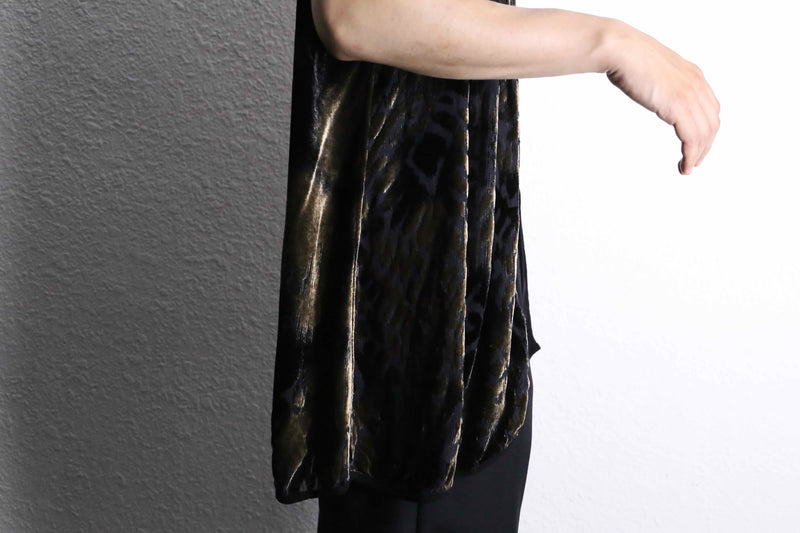 velour sheer long gilet