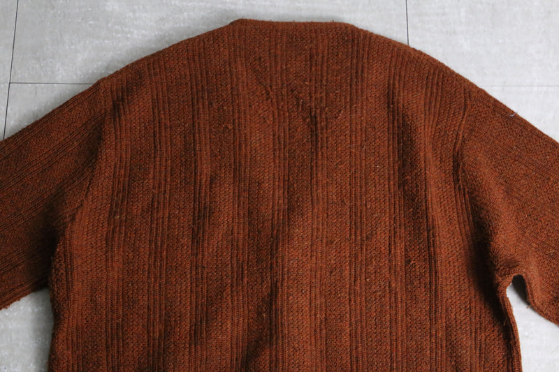 "puritan" orange brown knit cardigan