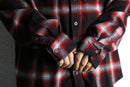 red plaid brushed shirt