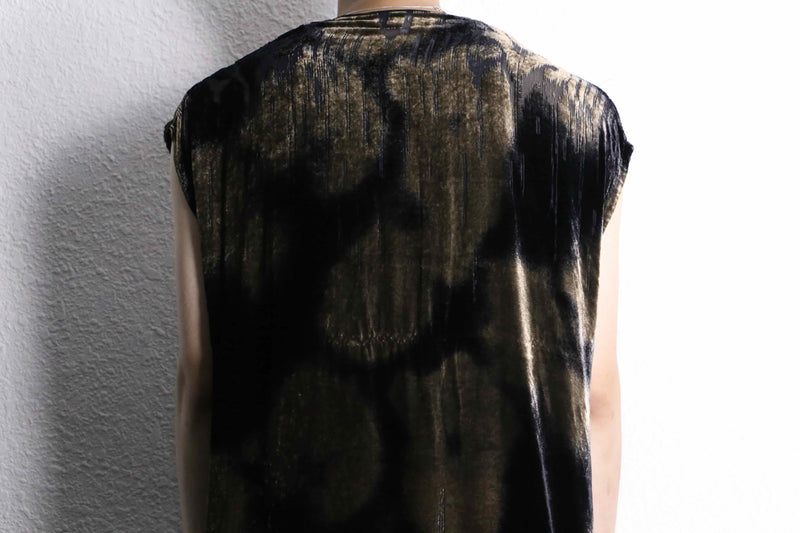 velour sheer long gilet