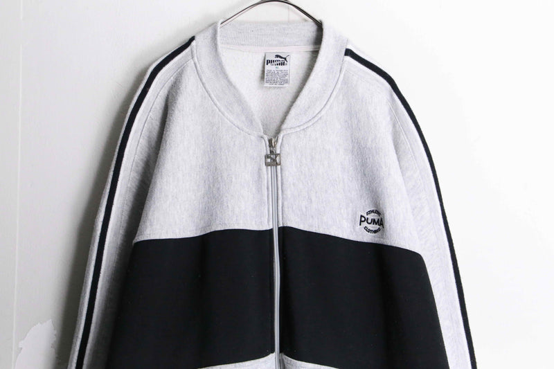 80s "PUMA" gray sweat track jacket