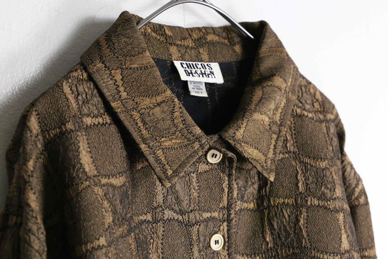 "CHICO'S" brown color overall pattern jacket