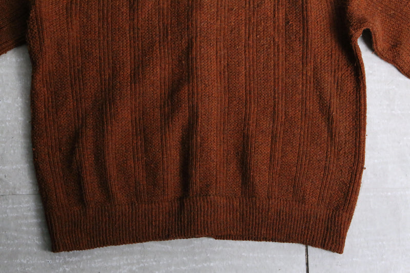 "puritan" orange brown knit cardigan