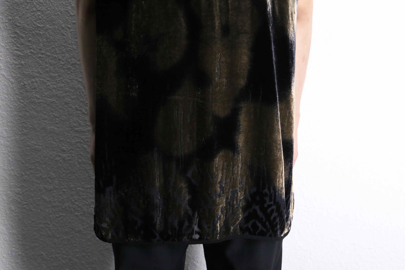 velour sheer long gilet