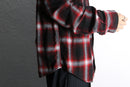 red plaid brushed shirt