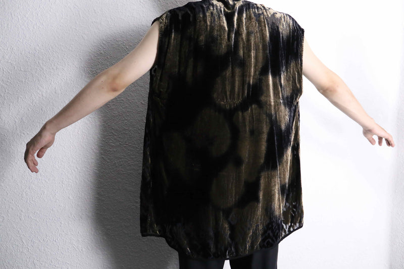 velour sheer long gilet