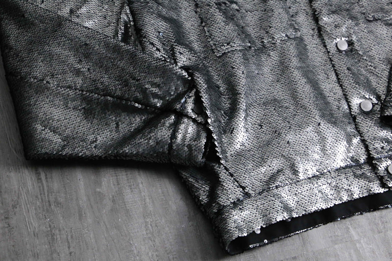 2000s loose sequins tracker jacket